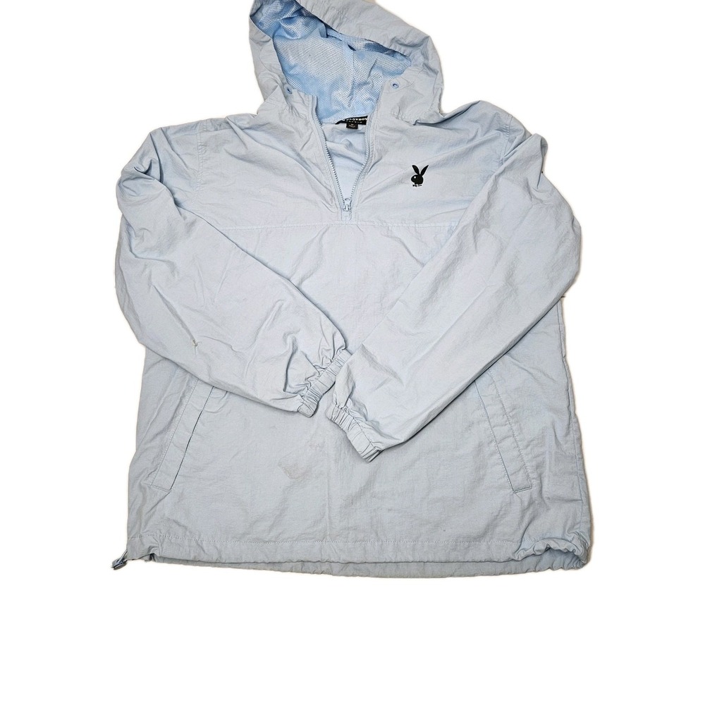 Playboy by PacSun Mens Hooded, 1/2 Zip Windbreaker Jacket Size M, Medium